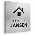Aluminium Dibond Bord met Eigen Tekst – Geborsteld Zilver 12,5 x 12,5 cm Aluminium Dibond Bord met Eigen Tekst – Geborsteld Zilver 12,5 x 12,5 cm