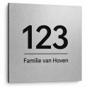Aluminium Dibond Bord met Eigen Tekst – Geborsteld Zilver 12,5 x 12,5 cm Aluminium Dibond Bord met Eigen Tekst – Geborsteld Zilver 12,5 x 12,5 cm