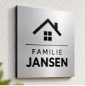 Bord met Tekst Laten Maken 20x20 cm – Geborsteld Zilver Bord met Tekst Laten Maken 20x20 cm – Geborsteld Zilver